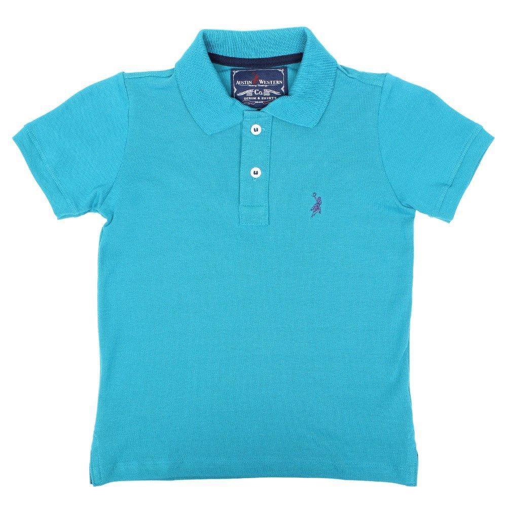 Camisa Infantil Gola Polo Turquesa Austin Western 32479