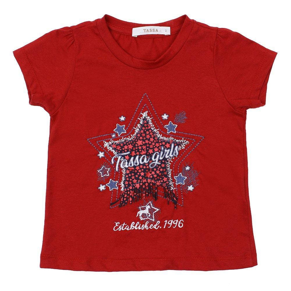 T-Shirt Infantil Feminina Vermelha Tassa 31163