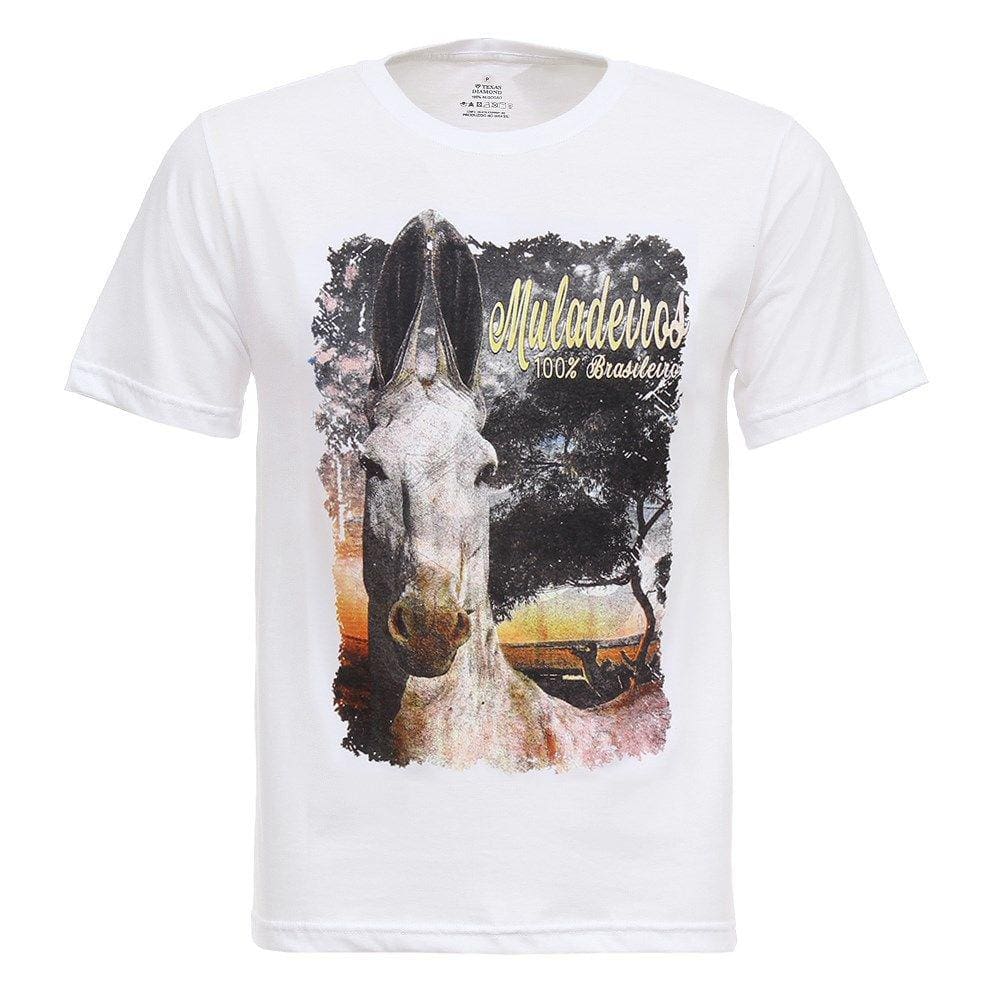 Camiseta Muladeiros Branca Masculina Texas Diamond 27848