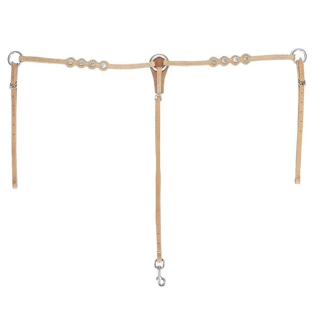 Peiteira de Couro Natural para Cavalo Bronc-Steel Modelo Y 22023