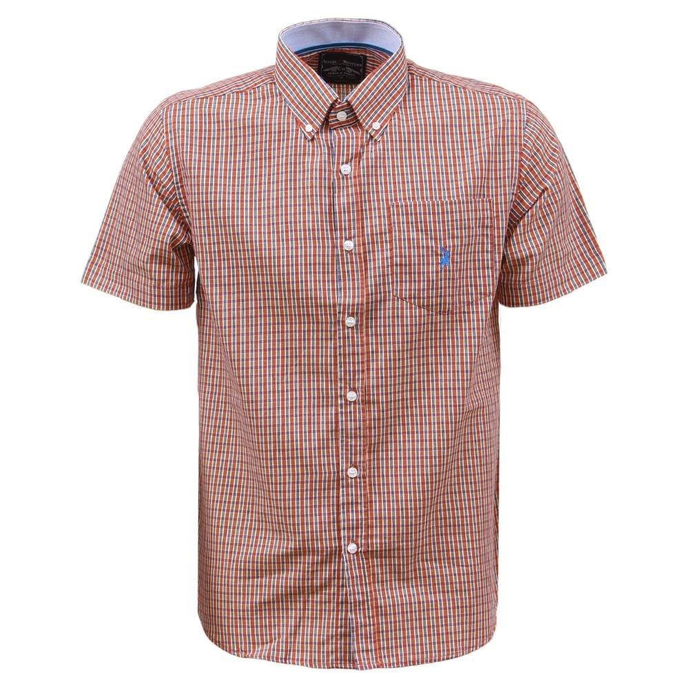 Camisa Masculina Manga Curta Xadrez Vermelho Austin Western 33586