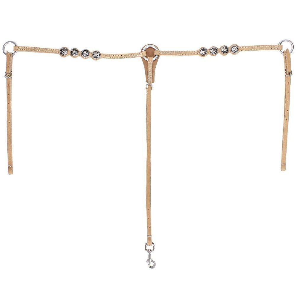 Peiteira de Couro Natural para Cavalo Bronc-Steel Modelo Y 22022
