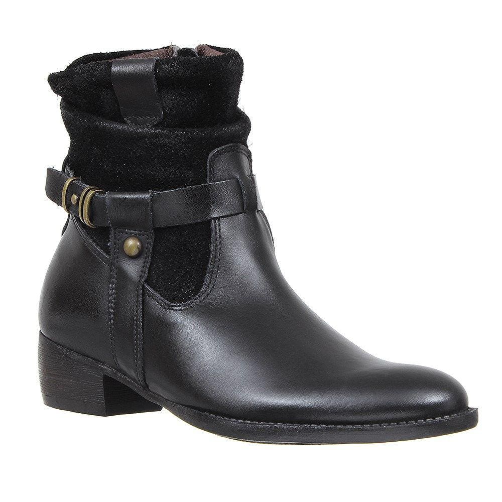 Botina de Couro Feminina Preta Cow Way 26751