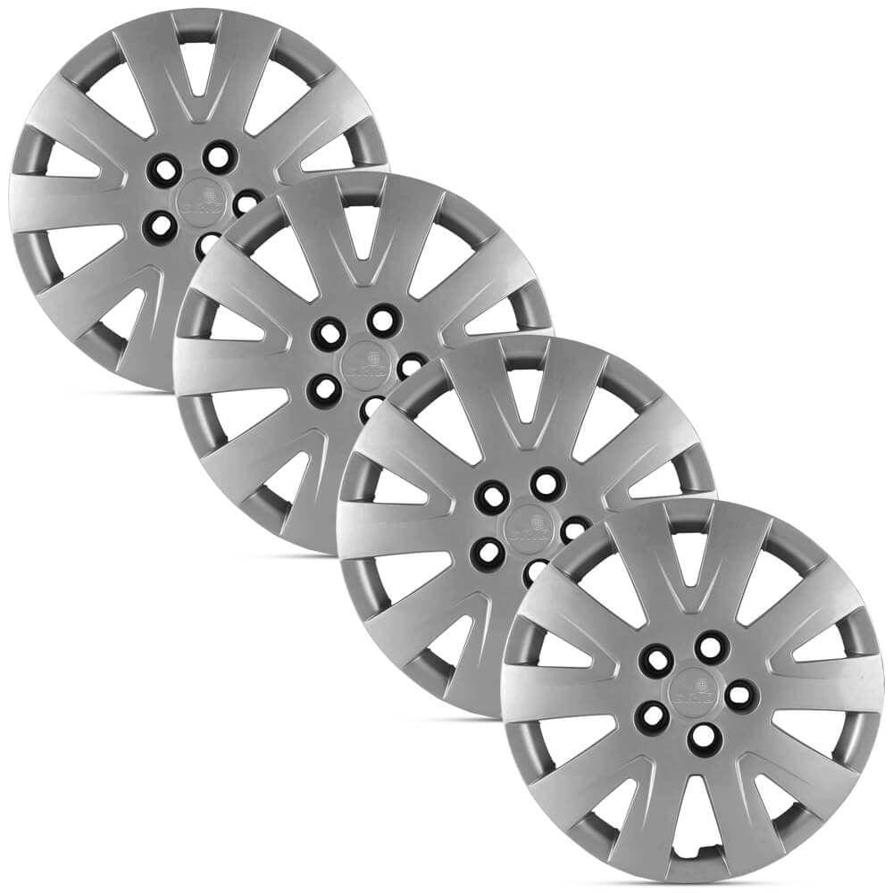 Jogo 4 Calota Modelo Original Fox Polo Prata Aro 15 Grid