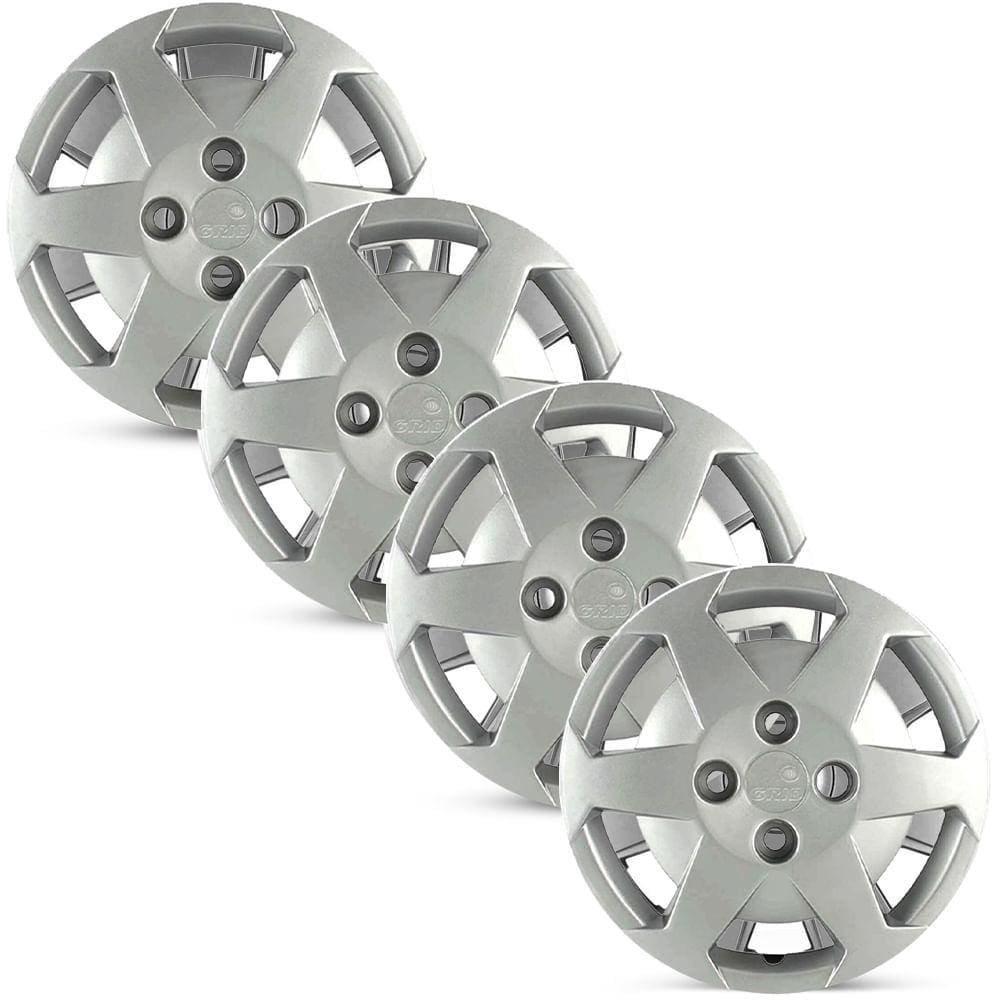 Jogo 4 Calota Modelo Original Meriva Prata Aro 14 Grid