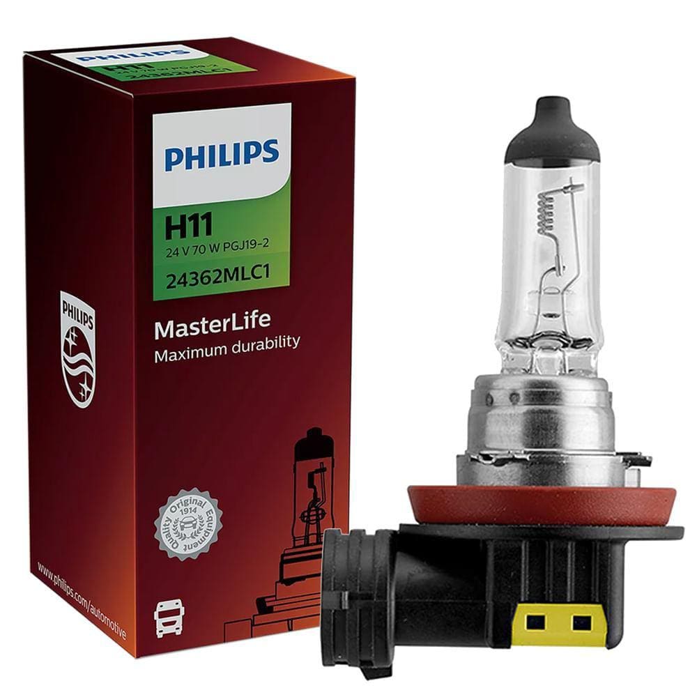 Lâmpada Farol Masterlife Caminhão 24v H11 70w Philips