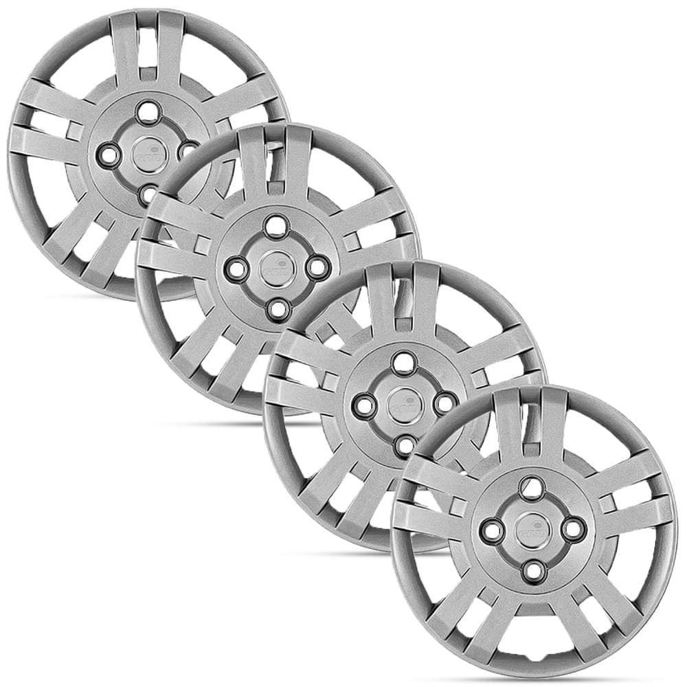 Jogo 4 Calota Modelo Original Ford Fiesta Prata Aro 14