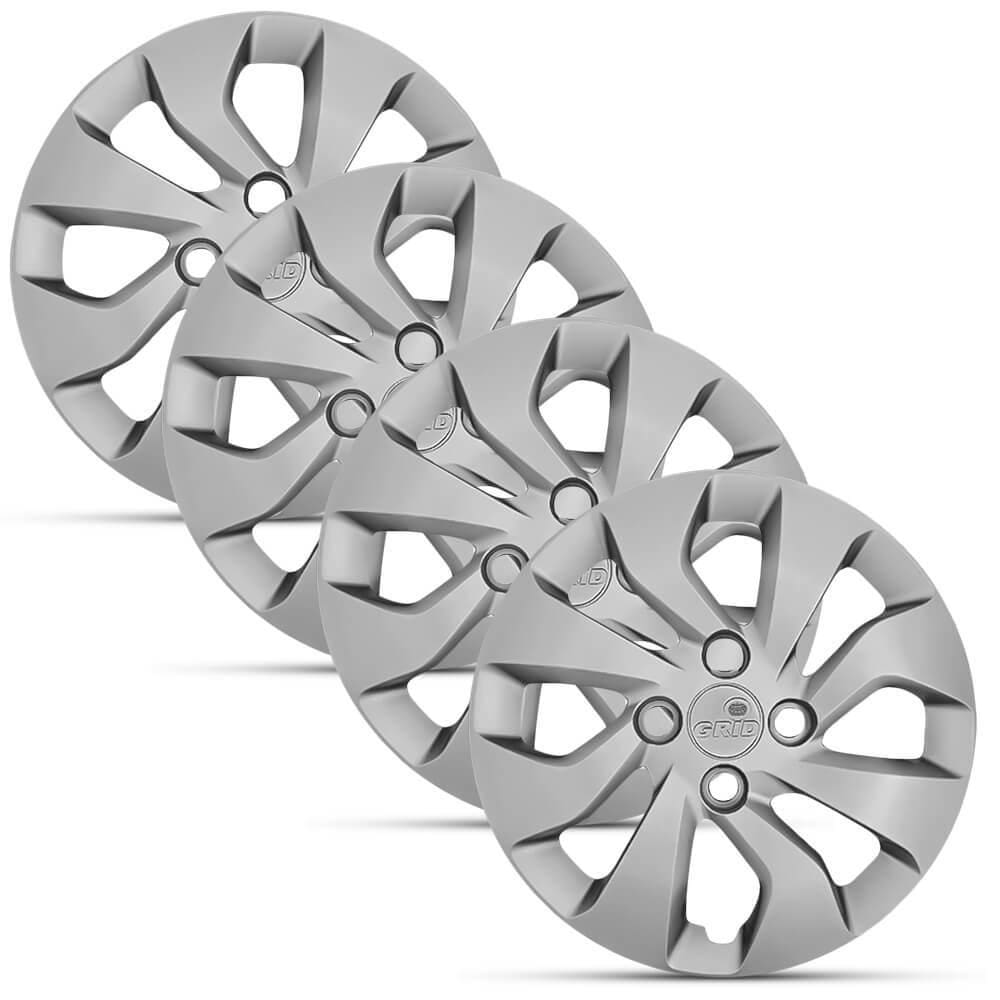 Jogo 4 Calota Modelo Original Prisma Onix Prata Aro 14 Grid