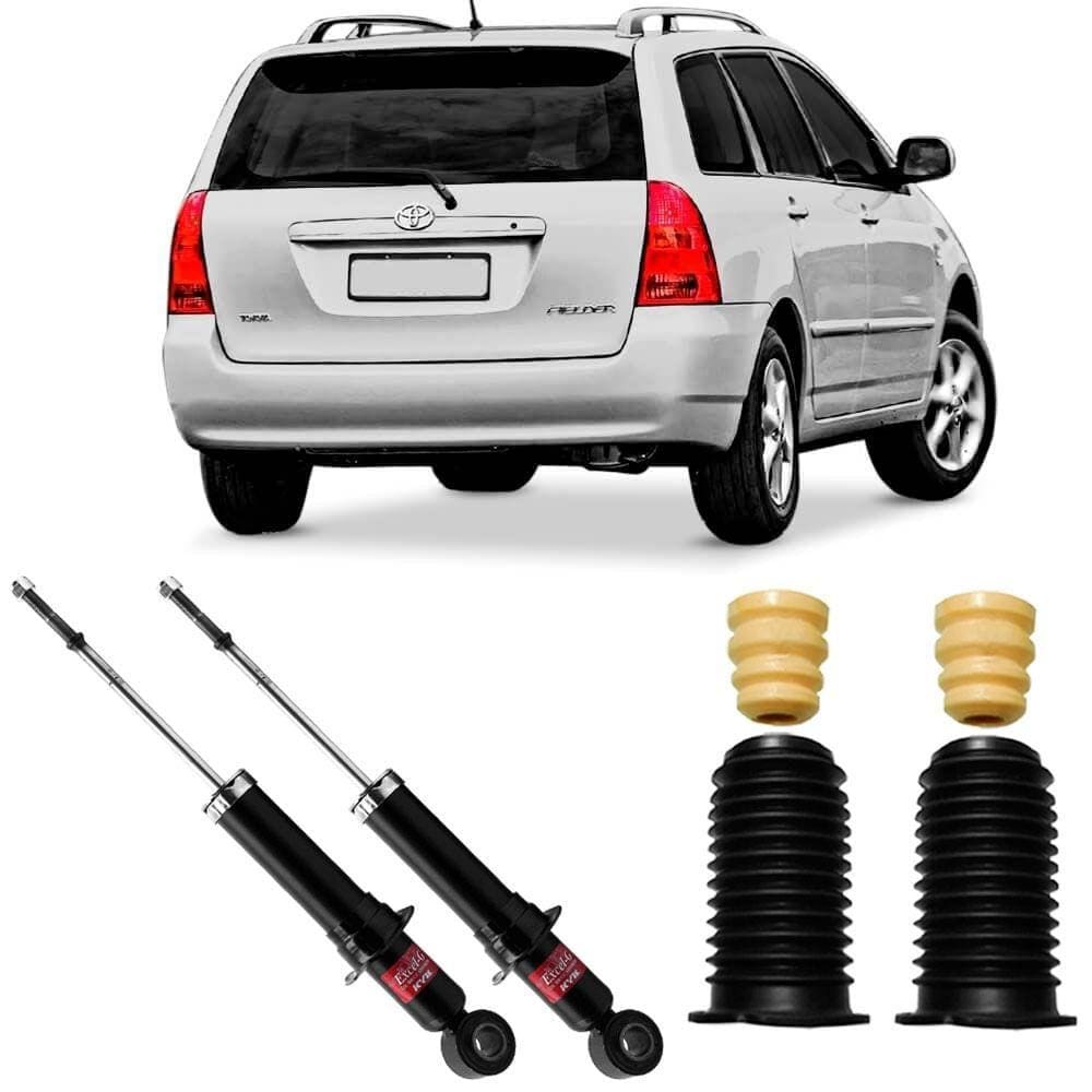 2 Amortecedor Corolla Fielder 2005 A 2008 Traseiro E Kit