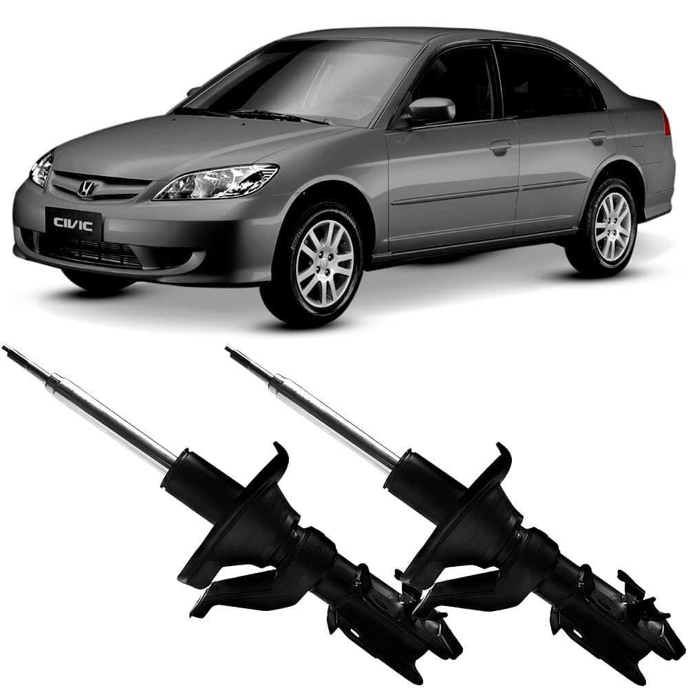 2 Amortecedor Honda Civic 2001 a 2005 Dianteiro Motorista Passageiro Kayaba