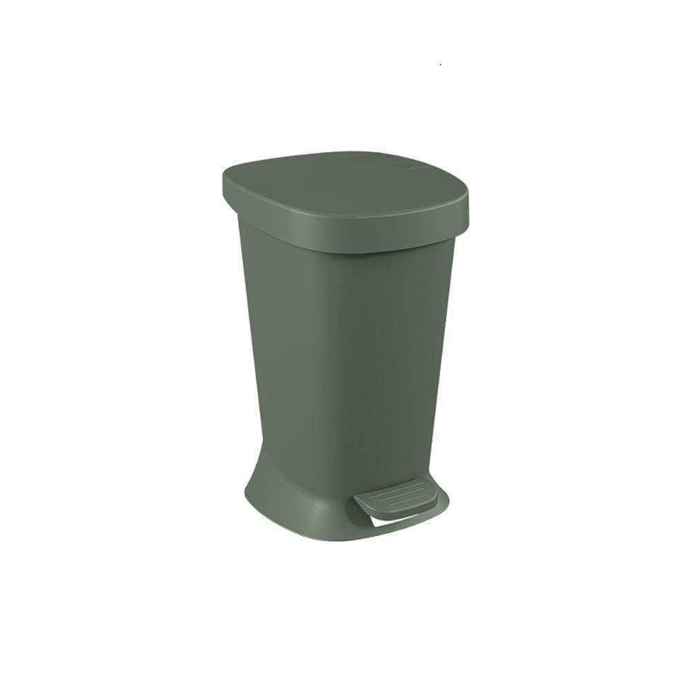 Lixeira Com Pedal 5 L Flora Plástico Cor Verde Amazon Linha Flora Coza Verde Amazônia Coza