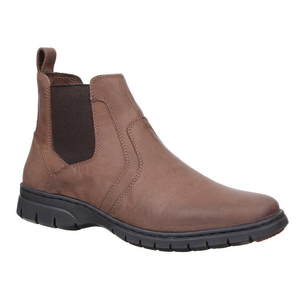 Botina Masculina de Couro Marrom Bico Redondo Cow Way 30027
