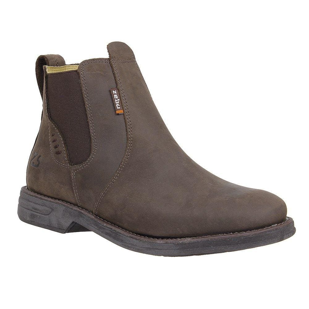 Botina de Couro Marrom Masculina Bico Redondo Zebu 27775