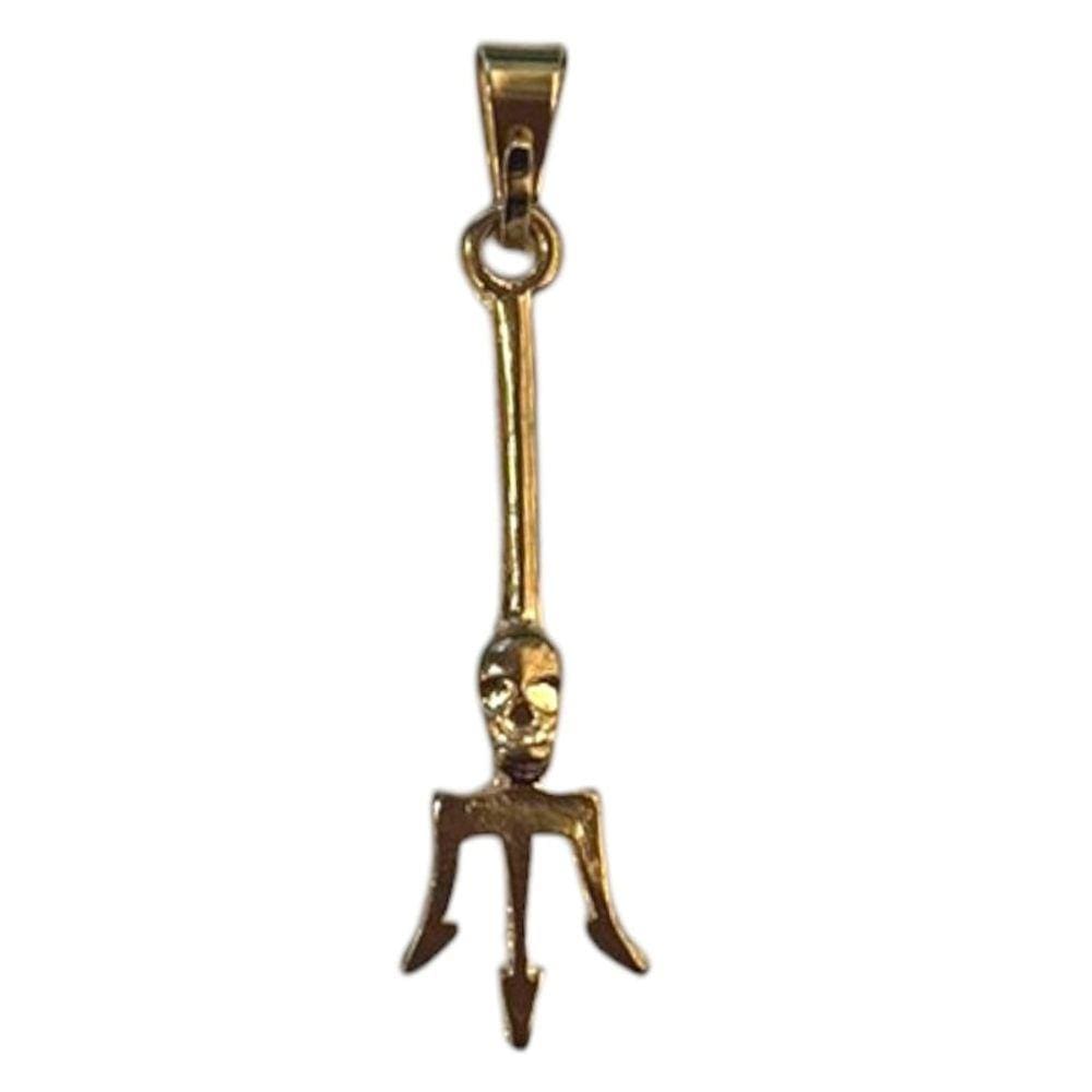 Pingente Exu Tridente 3,2 cm Dourado
