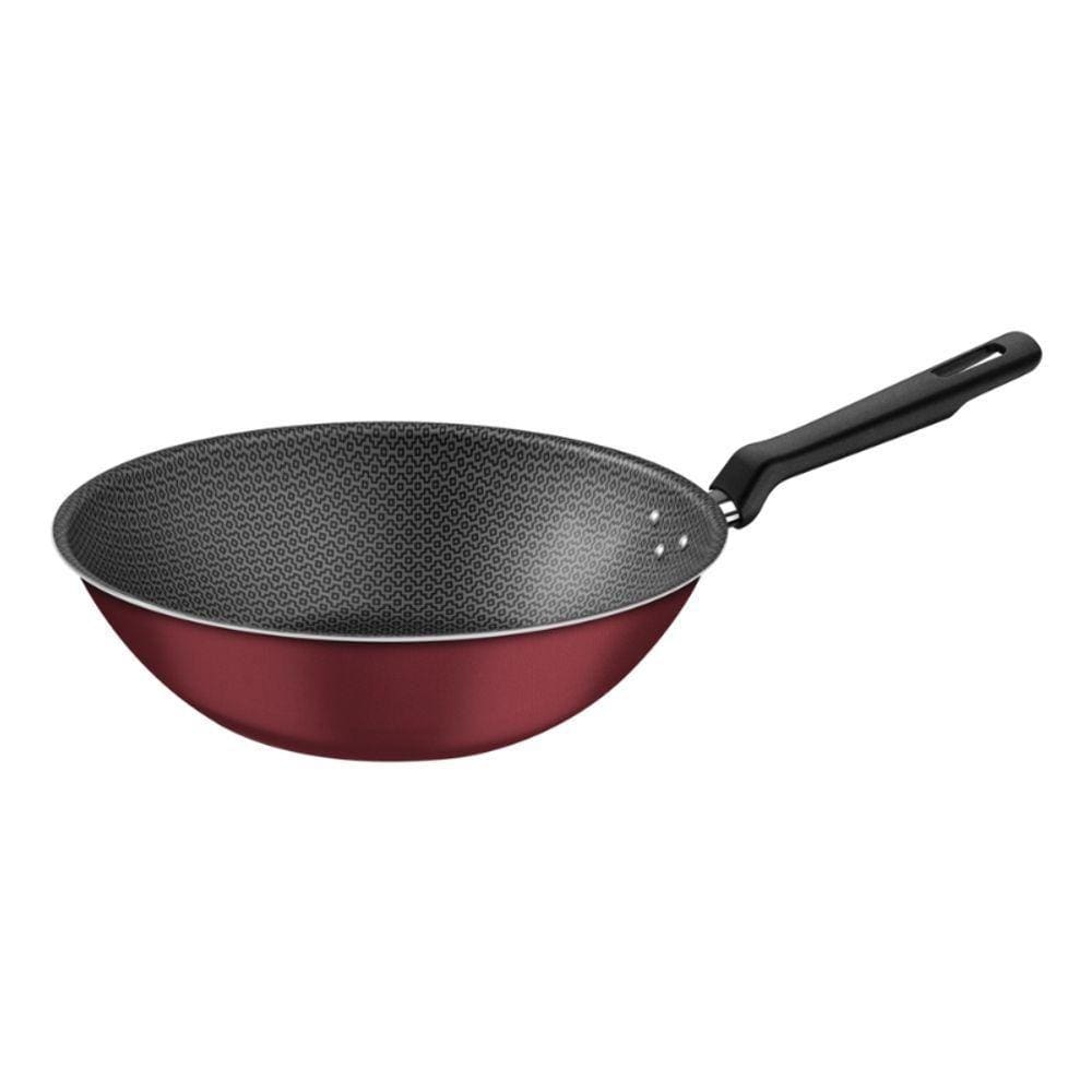 Panela Wok Loreto Em Alumínio Com Revestimento Antiaderente Starflon Max 3,6L Tramontina Vermelho