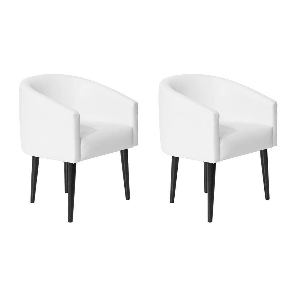 Kit 2 Poltrona Sandy Em Courvin Para Escritório Consultório Branco - Cor: Branco