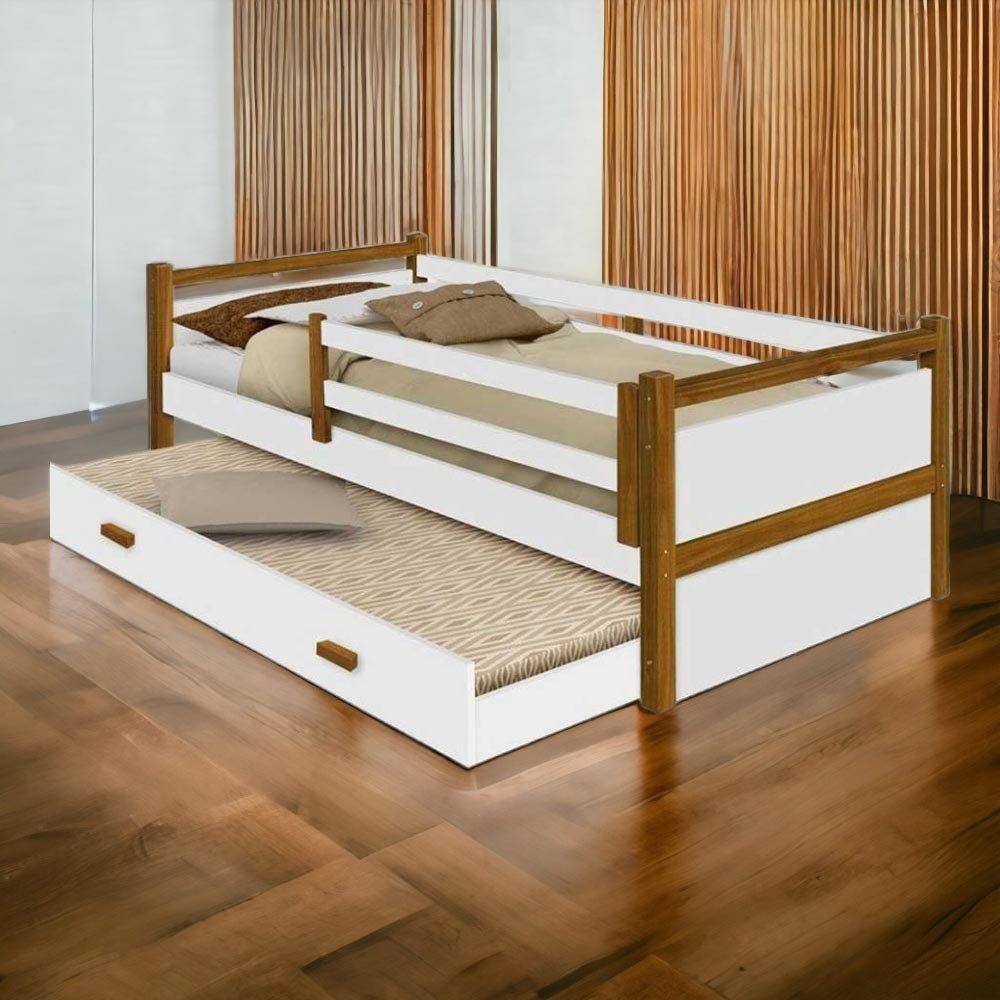 Cama Infantil Diana Branca com Auxiliar