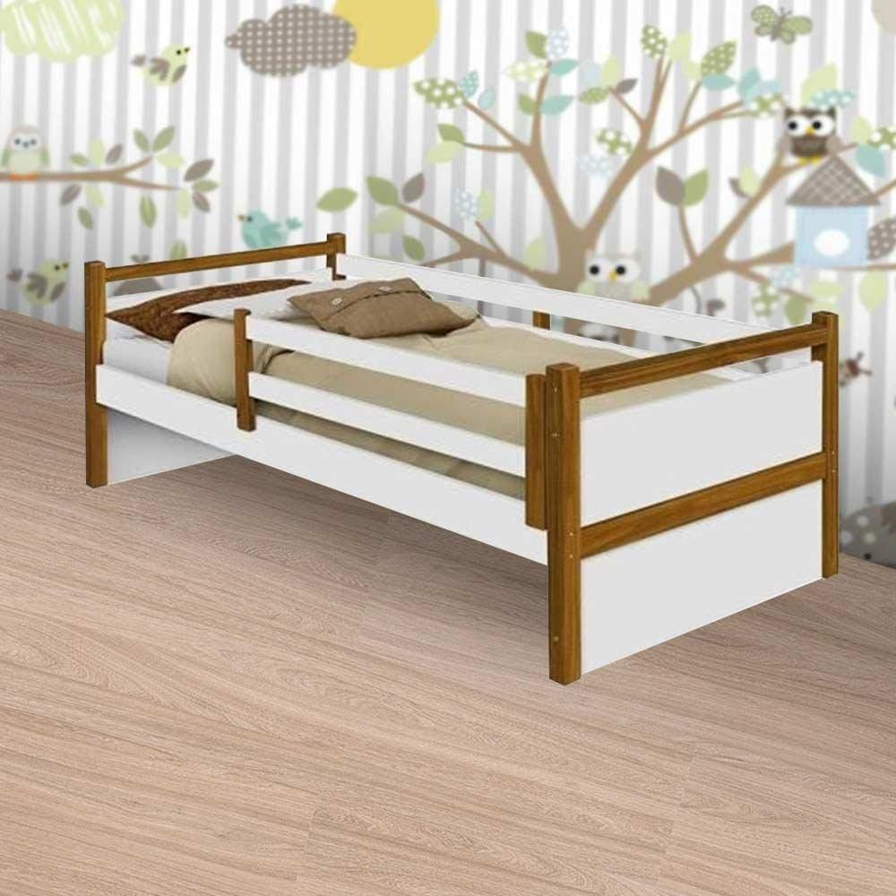 Cama Infantil Bianca Branca com Pés em Madeira