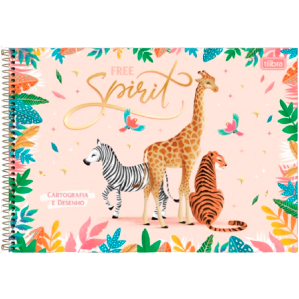 Caderno Cartografia Desenho Tilibra Jungle 80 folhas