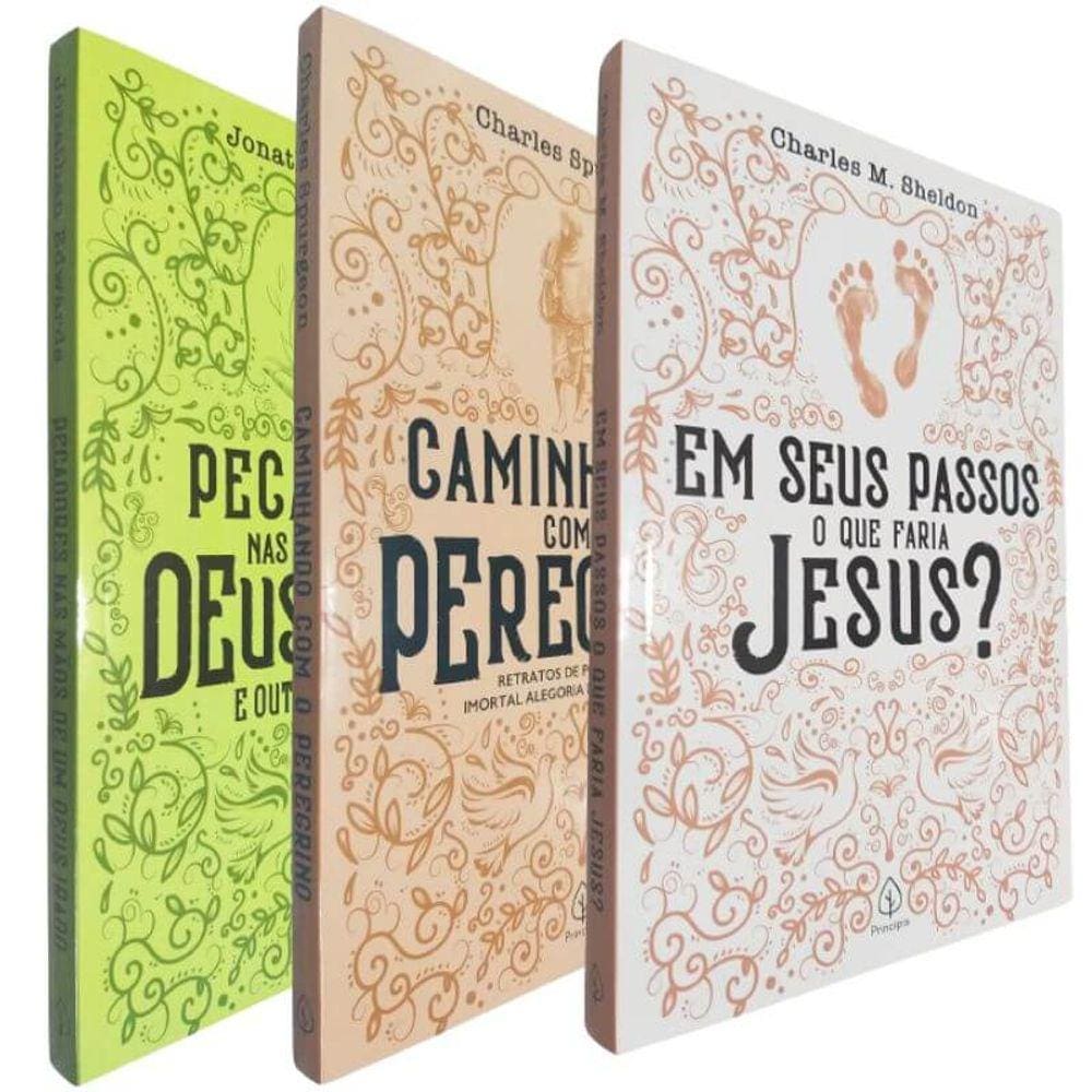 3 Livros Físicos Literatura Cristã II Jonathan Edwards, Charles M. Sheldon e Charles Spurgeon