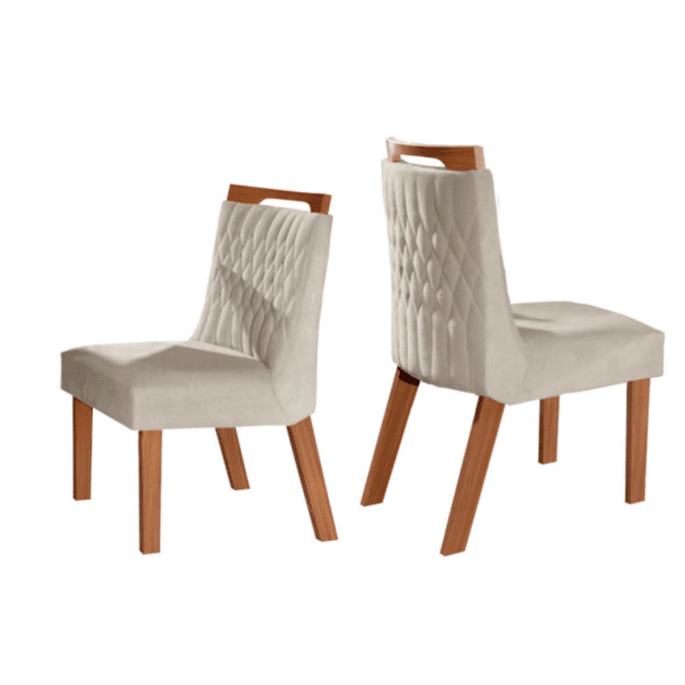 Cadeiras para Mesa de Jantar Estofada - Atena - LJ Móveis