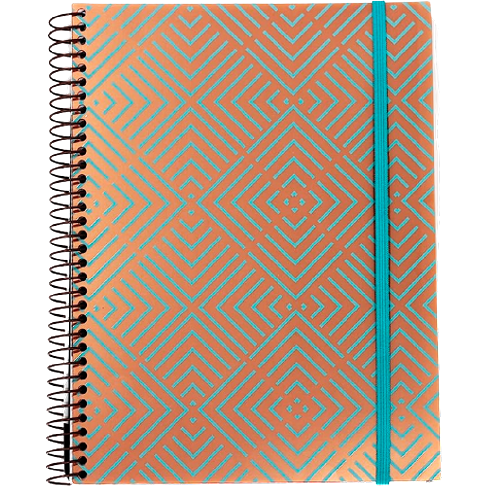 Caderno Universitário 1 Matéria Confetti Ouro turquesa