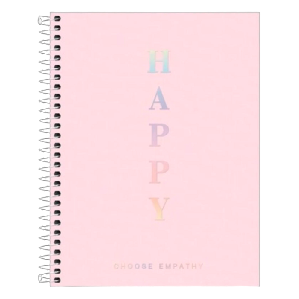Caderno Colegial Happy Capa Plástica Tilibra Rosa pastel