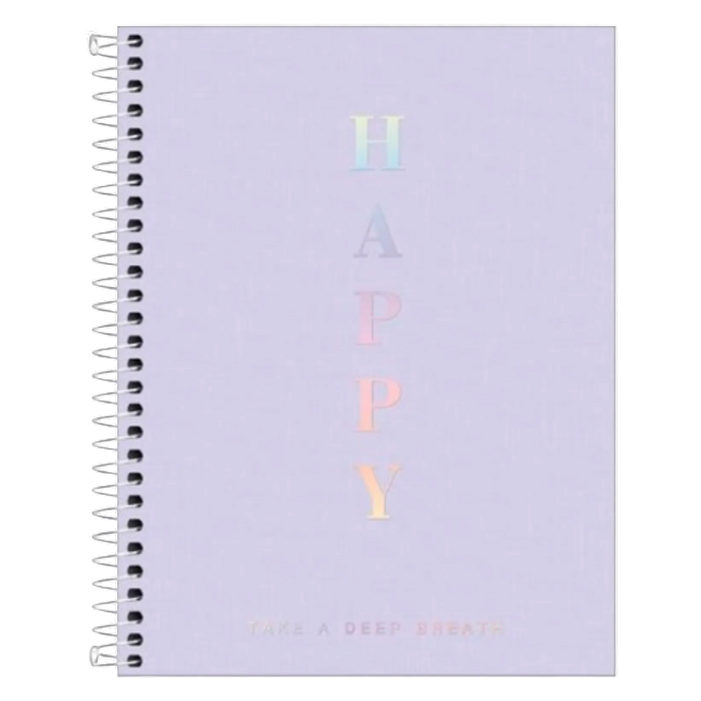 Caderno Colegial Happy Capa Plástica Tilibra Lilás