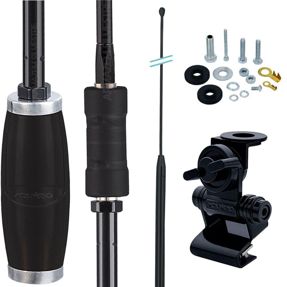 Antena Px Bobinada Black Viuva Negra 1,50m Porta Malas Capu Parafusos Anti Furto