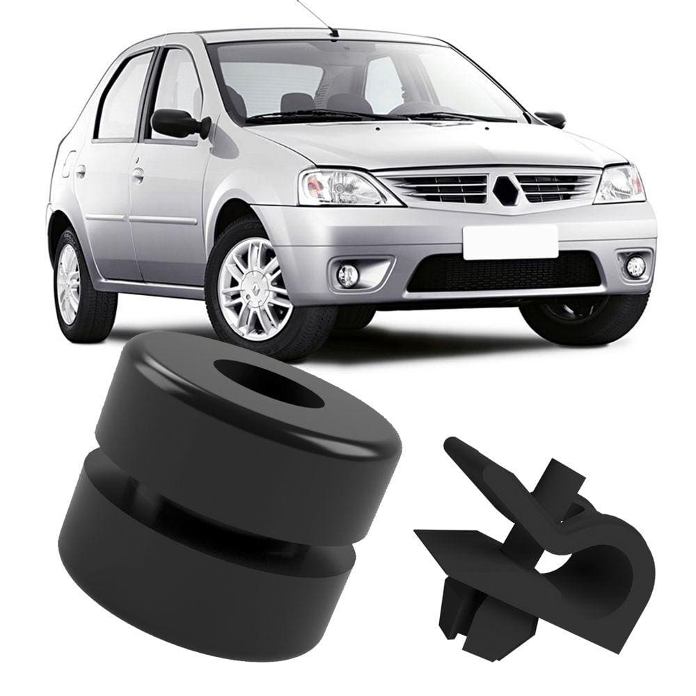 Kit Fixação Grampos Presilhas Para Haste Capô Logan 2007 2008 2009 2010 2011 2012 2013