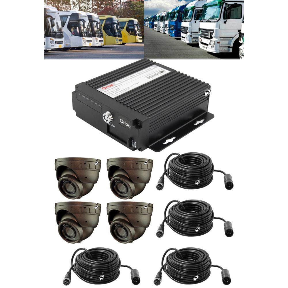 Kit Gravação 100% Automotivo Orbe MDVR 4 Canais imagens 9V a 36V Carro Van Ônibus Caminhão