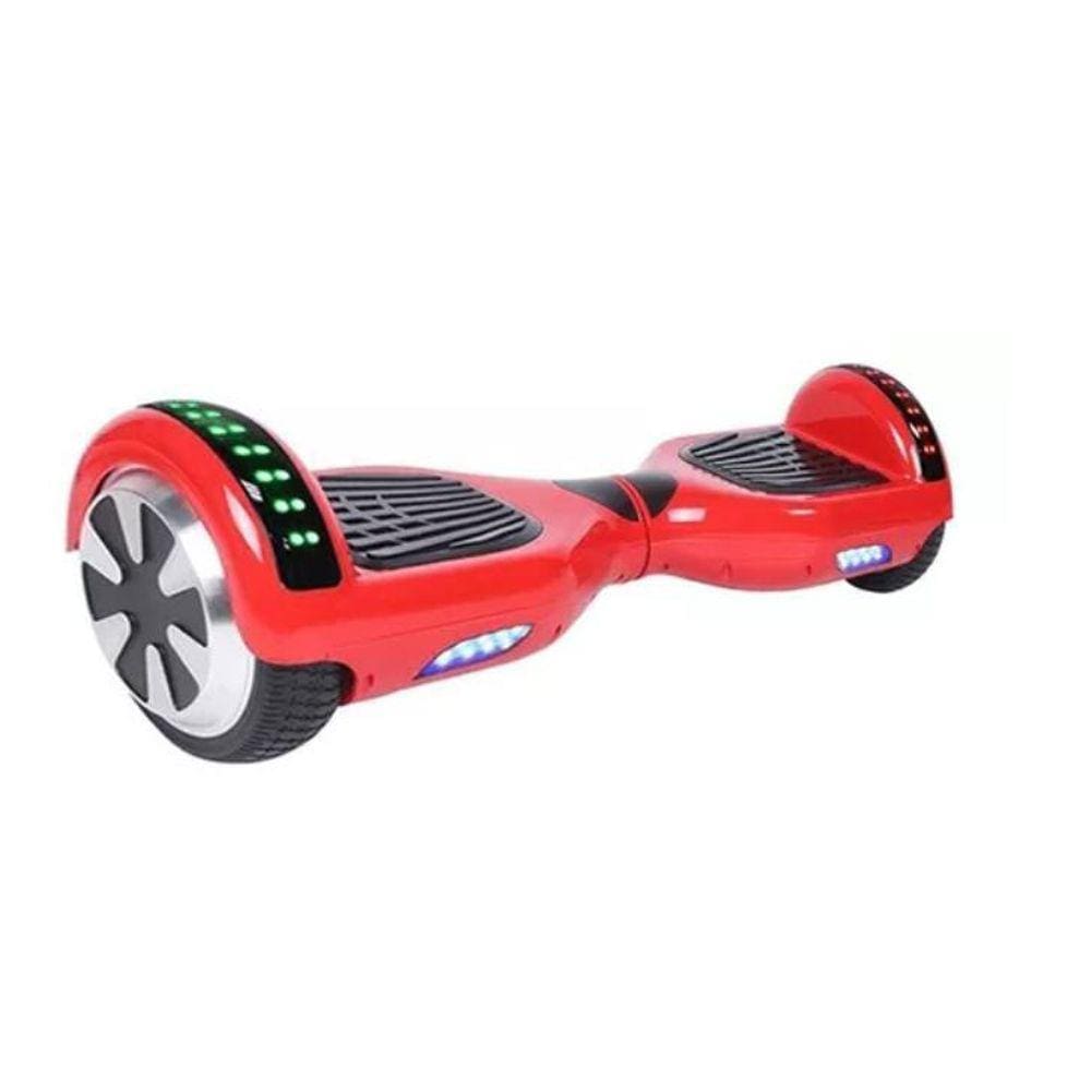 Hoverboard Skate Elétrico 6.5 Led Bluetooth Vermelho