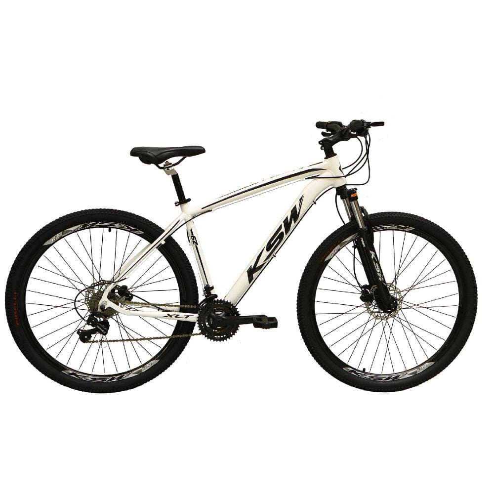 Bicicleta Aro 29 Ksw Xlt Câmbios Shimano 24v K7 Freios Hidráulicos Garfo Com Trava - Branco