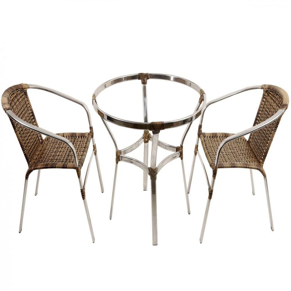Conjunto com 2 Cadeiras Floripa e Mesa Ascoli Trama