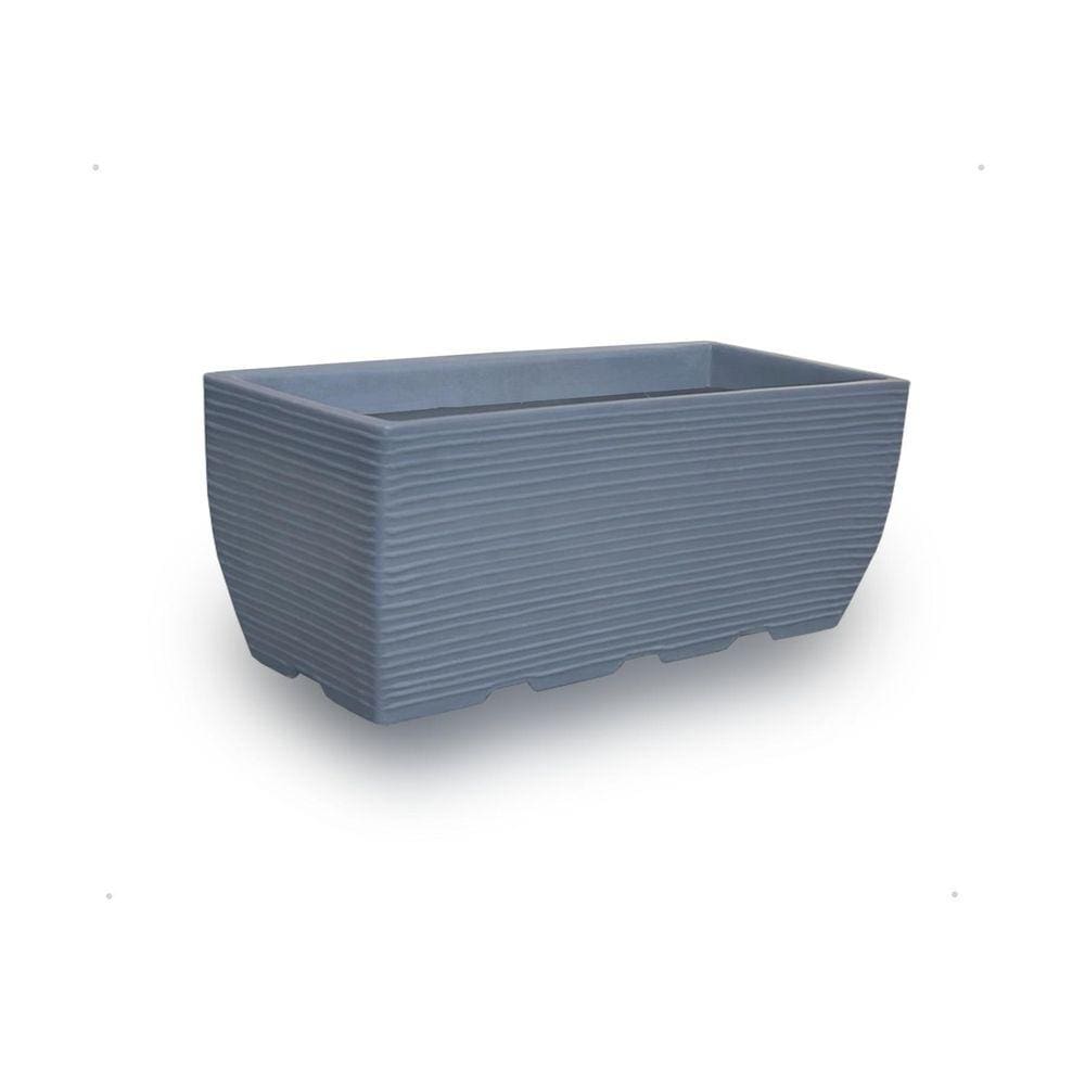 Vaso De Planta Jardineira Polietileno 60X25 Cm Cinza Escuro