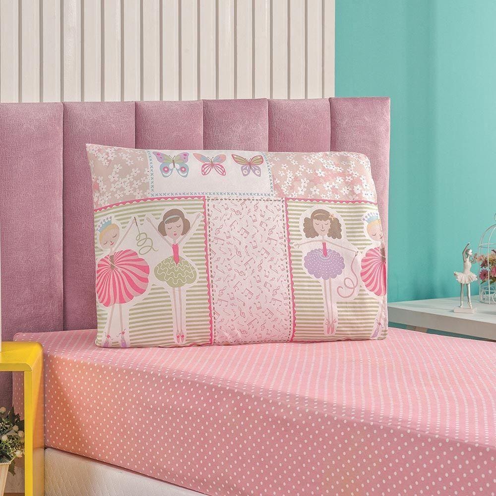 Jogo De Cama Lençol Carrosel Solteiro 02 Peças Infantil Estampado Divertido - Bailarina