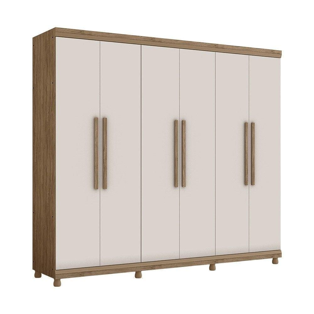 Guarda Roupa Antares 100% MDF 6 Portas 5 Gavetas com Pés - Lanza