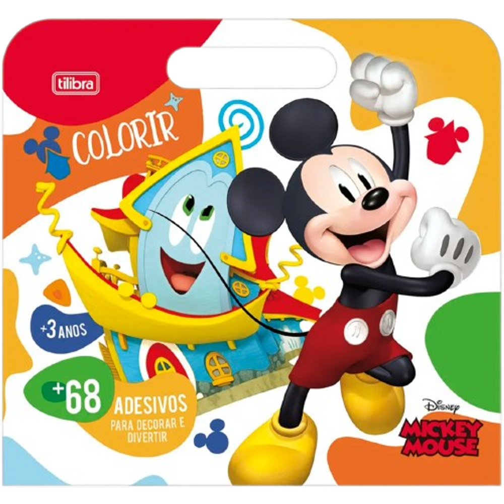 Livro de atividades colorir + adesivos Maleta Mickey Tilibra