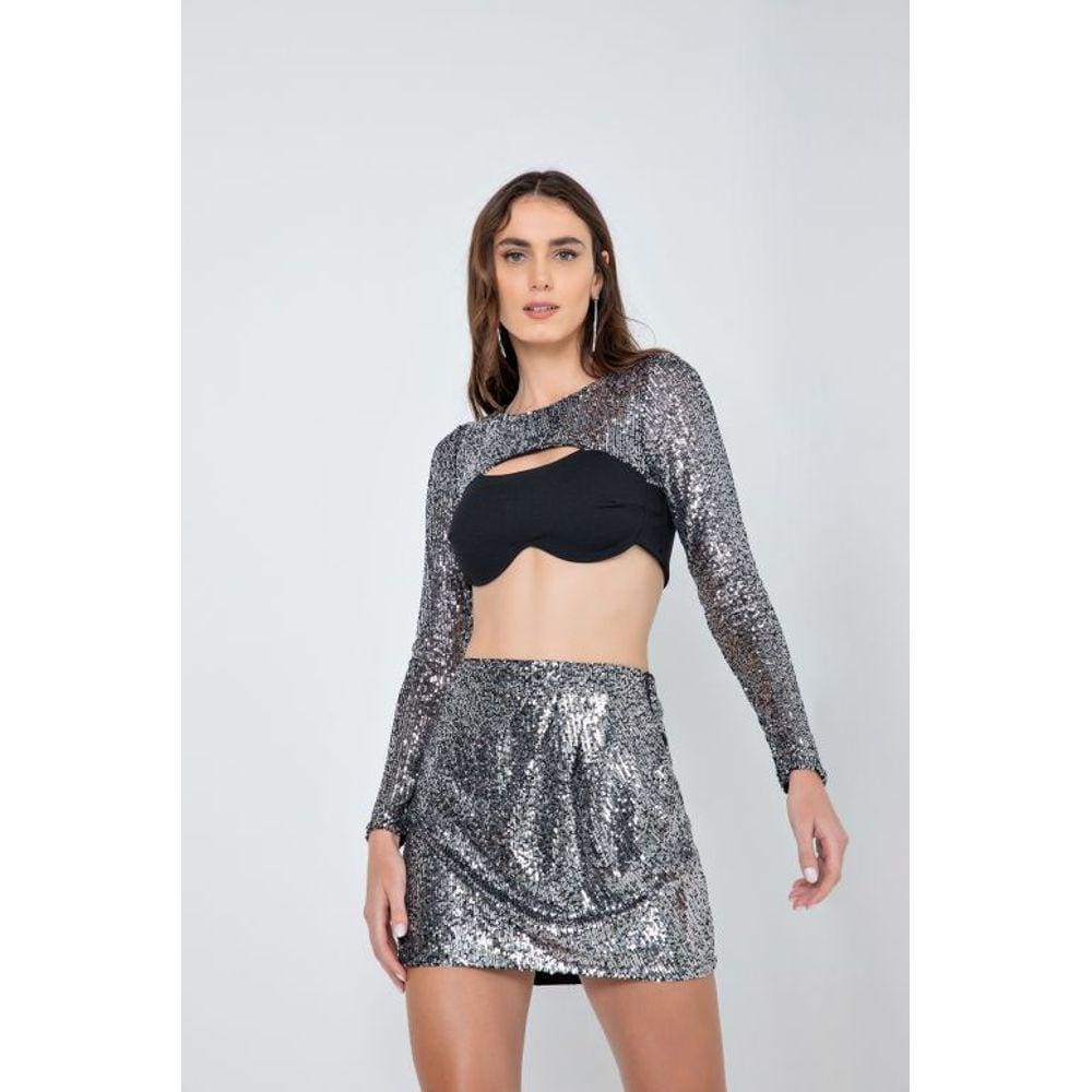 Mini Saia Feminina Justa - Flor de Lis FEMININA - P