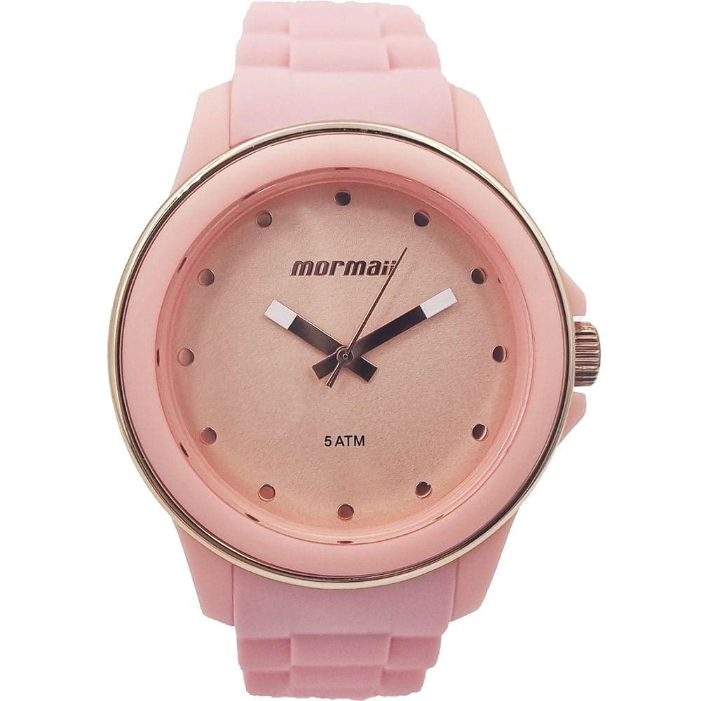 Relógio MORMAII rosa borracha feminino MOPC21JAKQ/8T