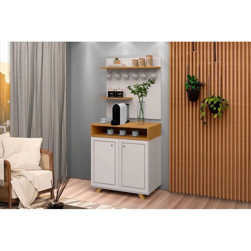 Cantinho Do Café 2 Portas Star OffWhite com Freijó - Rede Móveis