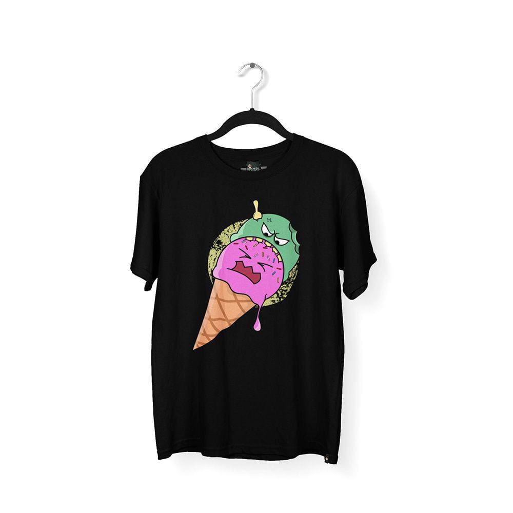 Camiseta Masculina Sorvete Zumbi Preta