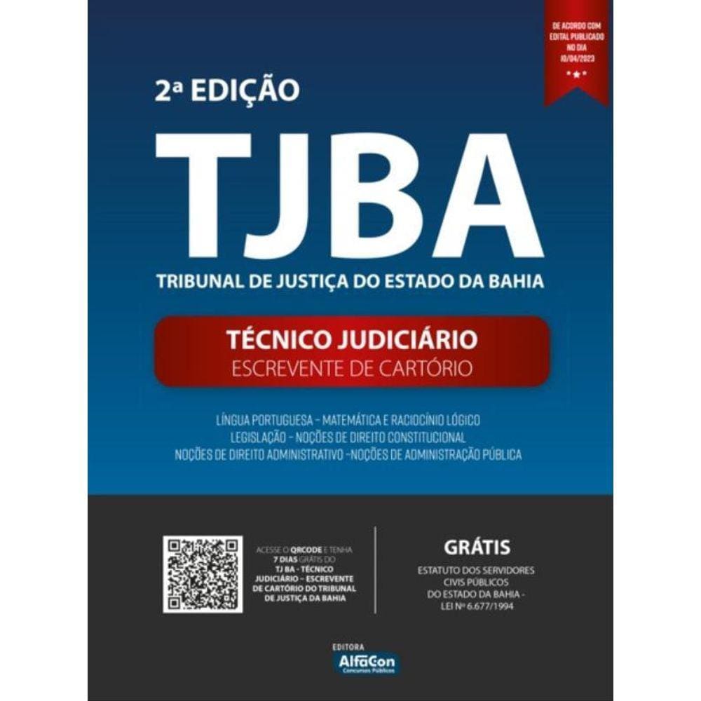 Apostila Tjba - Técnico Judiciário E Escrevente De Cartório Do Tribunal De Justiça Do Estado Da Bahi