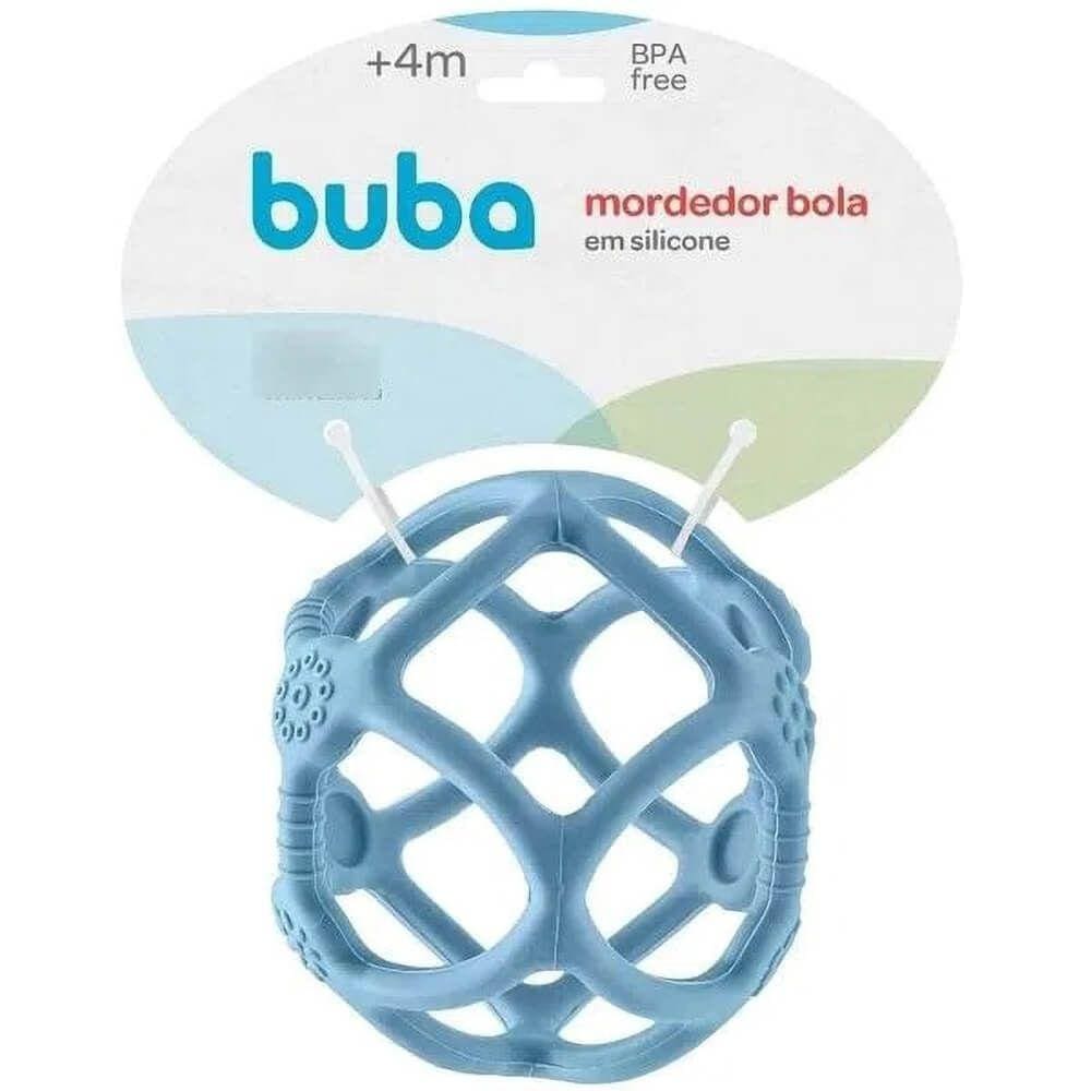 Mordedor Bola Em Silicone Azul Buba