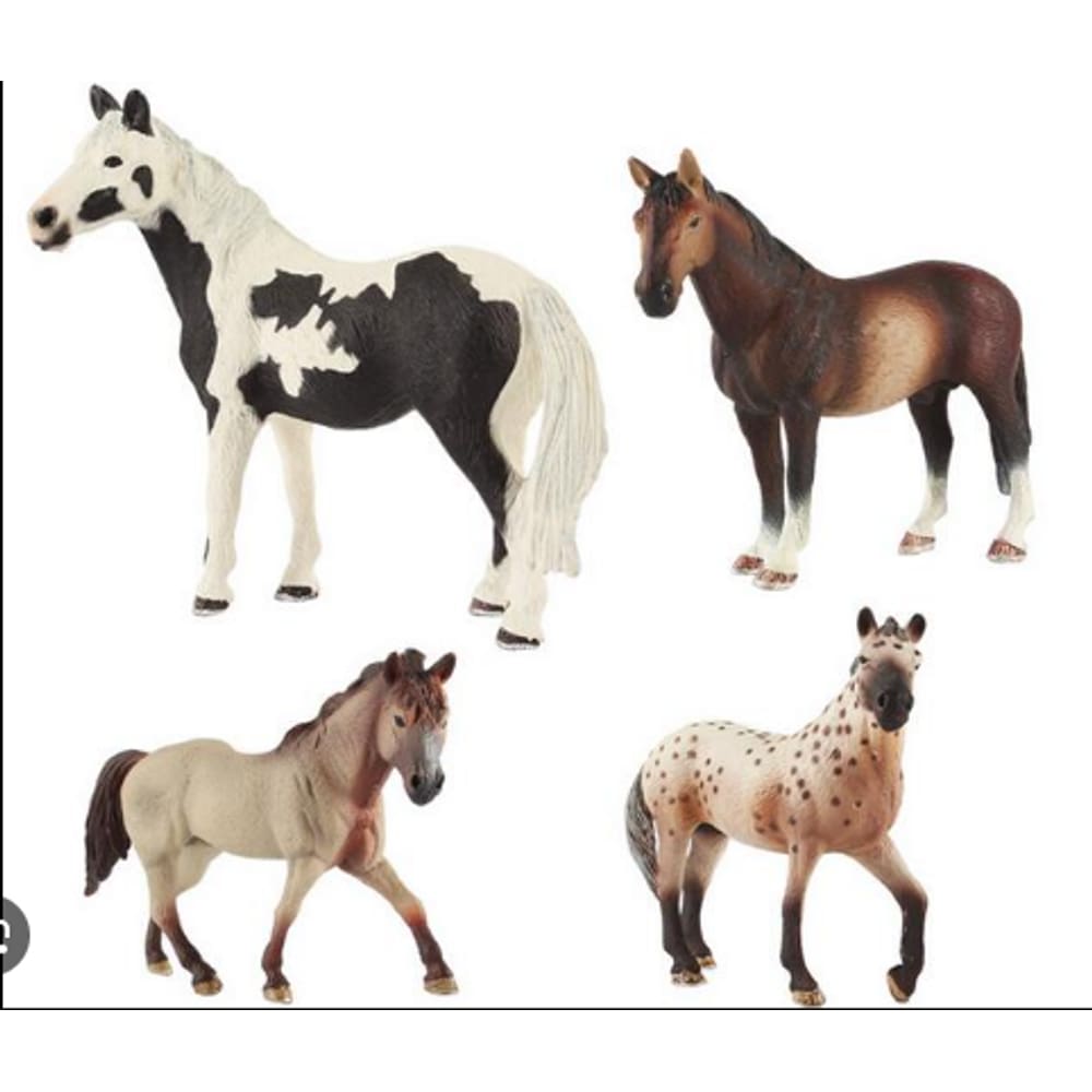 Conjunto de 4 Cavalos de Plastico Grandes 40 Cm | Extra