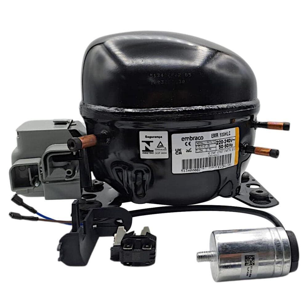 Motor Compressor Geladeira Embraco 1/3 R134A Emr100Hlc 220V