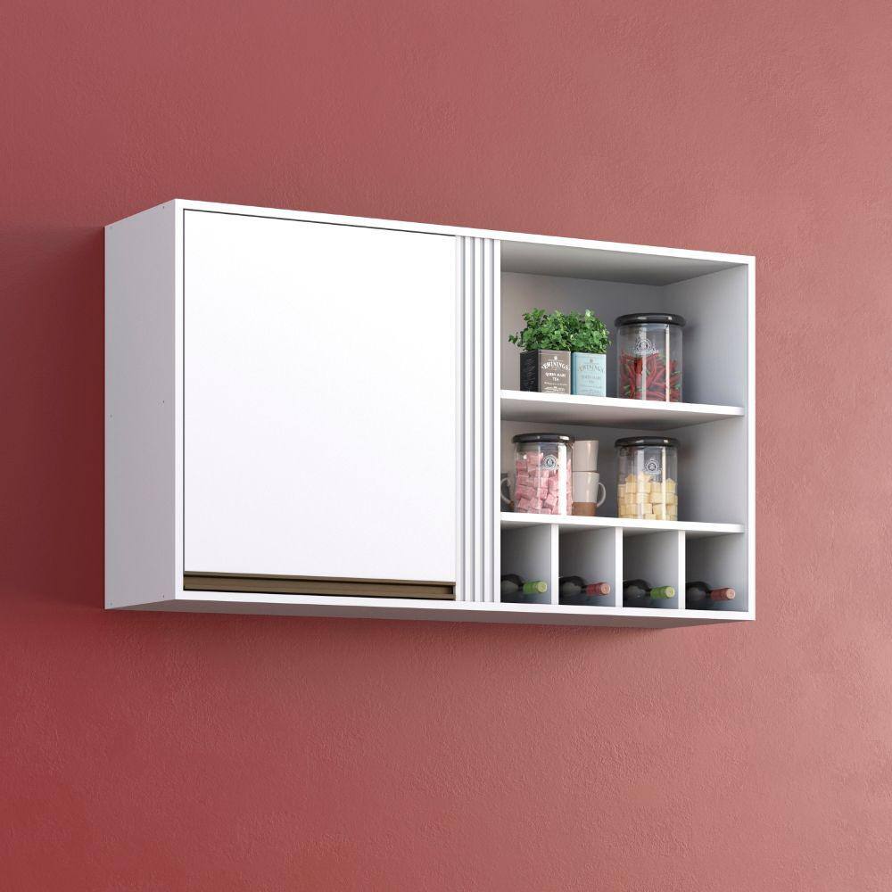 Armário Aéreo 1 Porta Pérola Sallêto Móveis - Branco