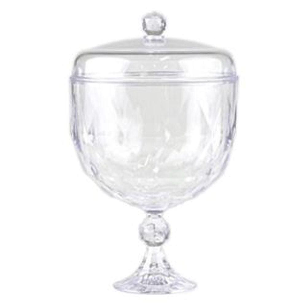 Taça Para Pavê Sobremesa Acrílico 1250ml Com Tampa Bluestar Diamante