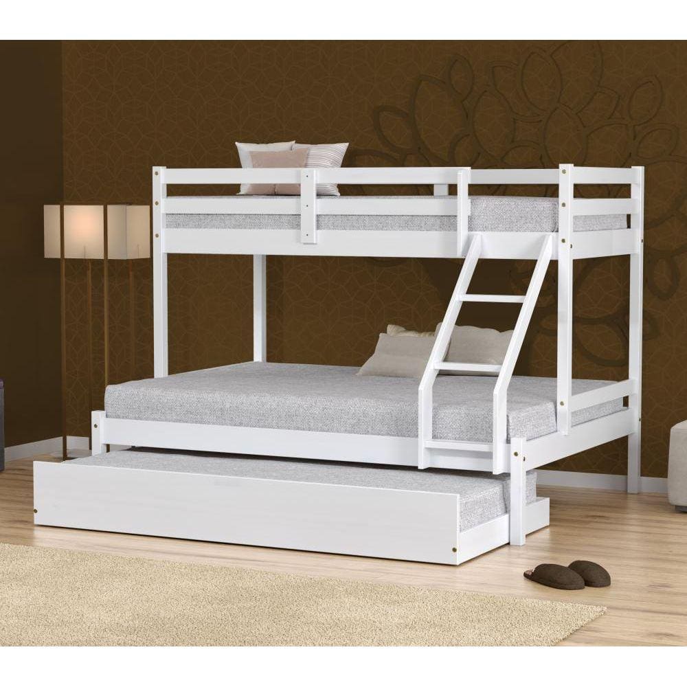Treliche com Cama Casal Dreams Madeira Maciça Branco Megamobilia