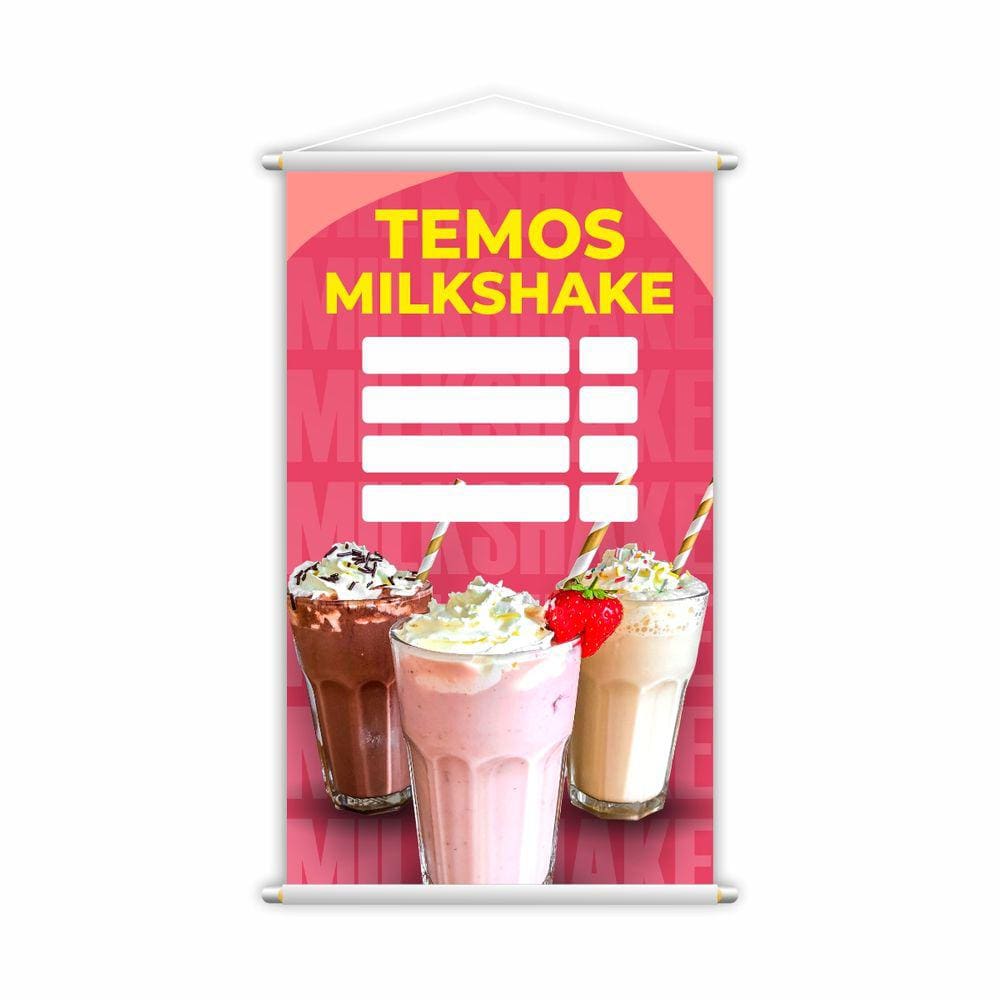 Banner Temos Milkshake Diversos Sabores Preço Grande